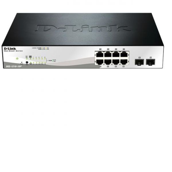 D-Link 8-port 10GBASE-T and 2-port 10GBASE-T/SFP+ combo port 10G Smart  Switch